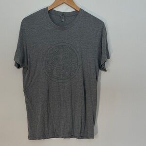 ✅ VINTAGE Mayan Ancient Mexico Graphic Short Sleeve Crewneck Tee T Shirt -Gray